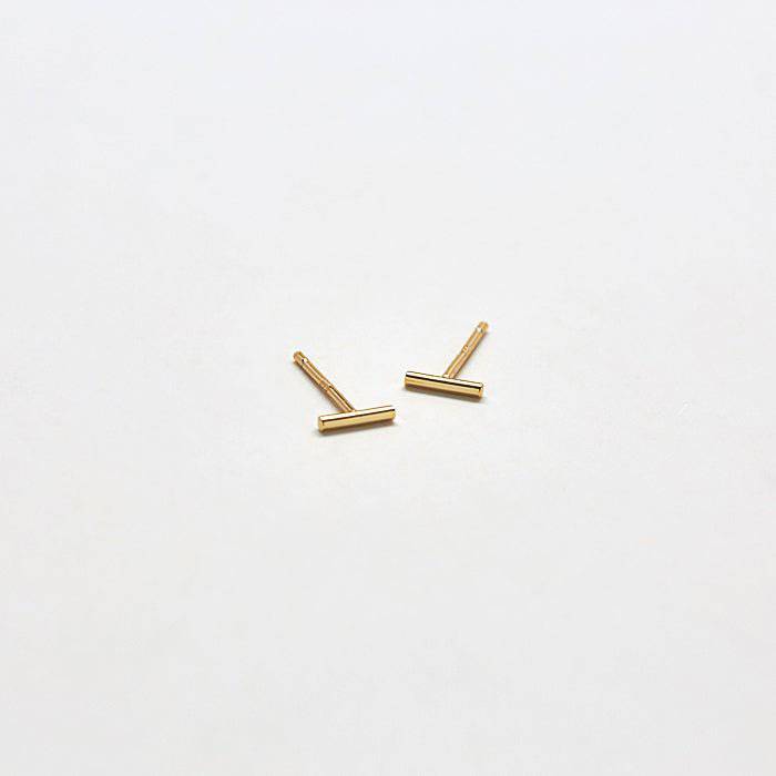Gold Mini Bar Earrings - Admiral Row