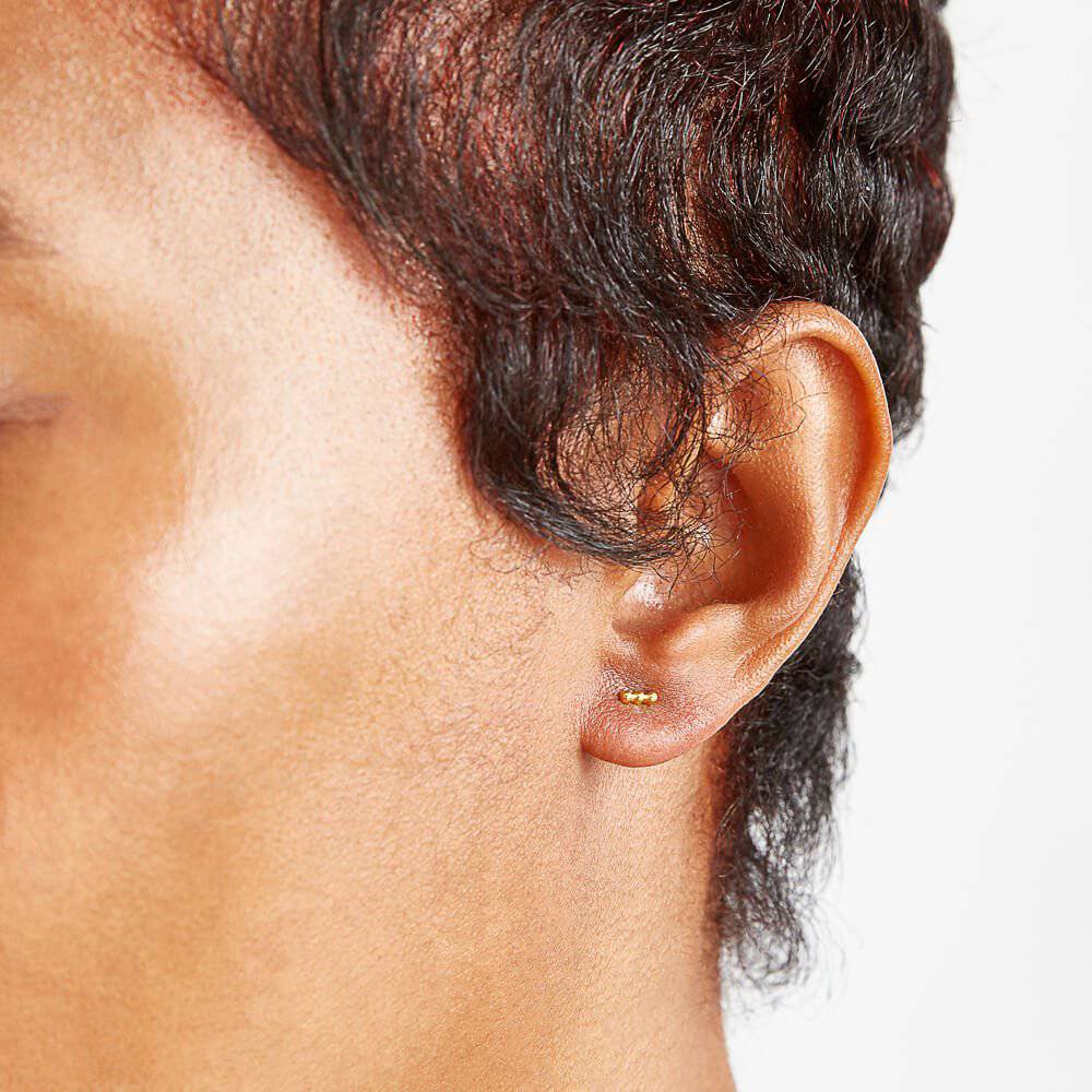 Gold Mini Bead Bar Earrings - Admiral Row