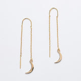 Gold Moon Threader Drop Earrings - Admiral Row