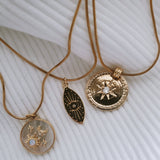 Gold Oval Evil Eye Necklace - Admiral Row