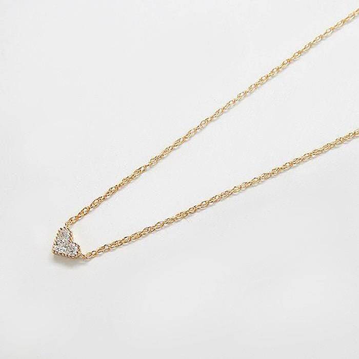 Gold Pave Heart Necklace - Admiral Row