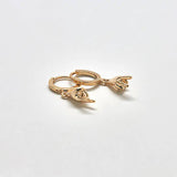 Gold Peace Huggie Earrings - Admiral Row