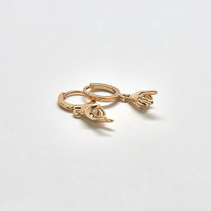Gold Peace Huggie Earrings - Admiral Row