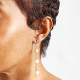 Gold Pearl Chain Drop Earrings - Admiral Row