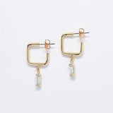 Gold Square Diamond Huggies - Admiral Row