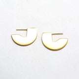 Geometric Mini Semi-Circle Stud Earrings - Admiral Row