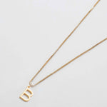 Gold initial necklace with letter B pendant