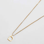 Gold initial necklace with letter D pendant