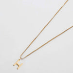 Gold initial necklace with letter H pendant