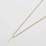 Gold initial necklace with letter I pendant