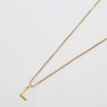 Gold initial necklace with letter L pendant