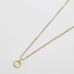 Gold initial necklace with letter O pendant