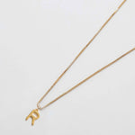 Gold initial necklace with letter R pendant