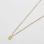 Gold initial necklace with letter S pendant