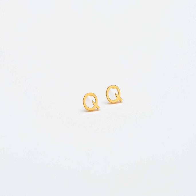 Gold Initial Earrings - Admiral Row
