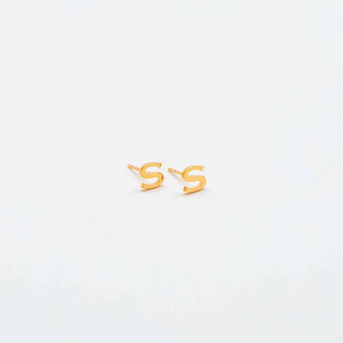 Gold Initial Earrings - Admiral Row