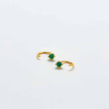 Green CZ Open Hoop Earrings - Admiral Row