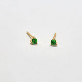 Green CZ Round Stud Earrings - Admiral Row