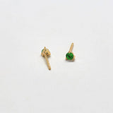 Green CZ Round Stud Earrings - Admiral Row