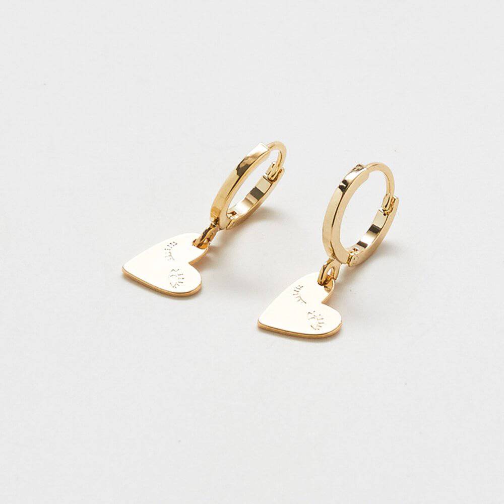 Heart-Eye Huggie Earrings - Admiral Row