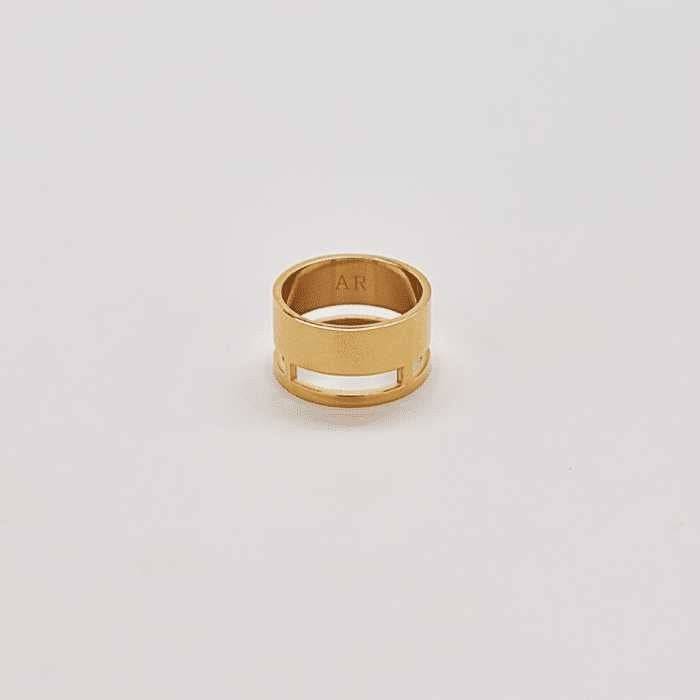 Gold Geo Wide Bar Ring - Imperfect - Admiral Row