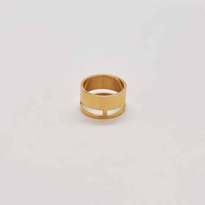 Gold Geo Wide Bar Ring - Imperfect - Admiral Row