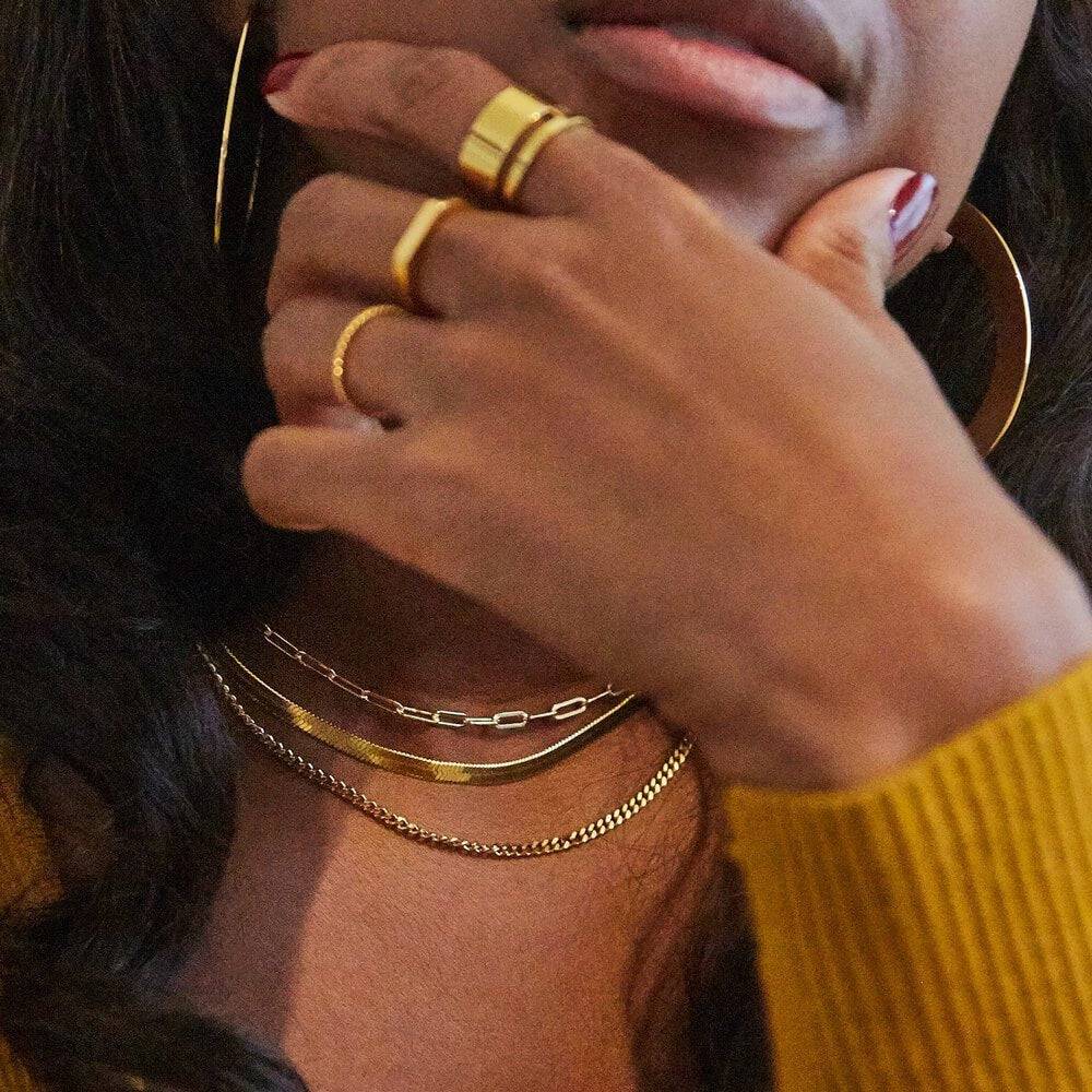 Gold Herringbone Necklace - Imperfect - Admiral Row