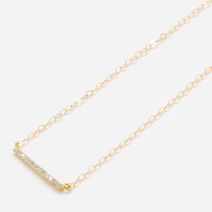Gold Pave Bar Necklace - Admiral Row