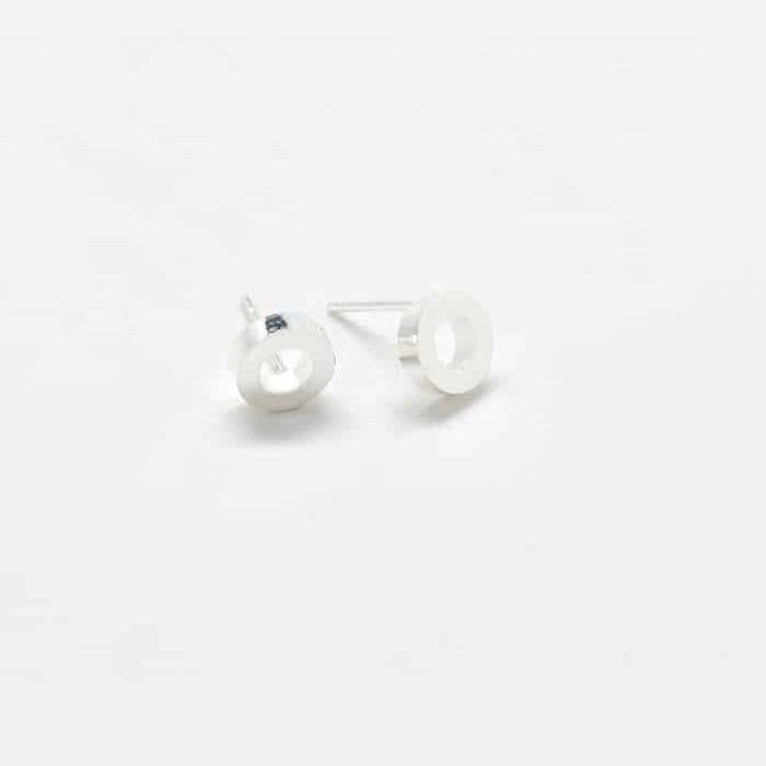 Silver Circle Outline Stud Earrings - Imperfect - Admiral Row