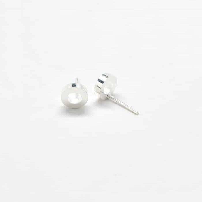 Silver Circle Outline Stud Earrings - Imperfect - Admiral Row