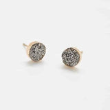 Silver Druzy Stud Earrings - Imperfect - Admiral Row