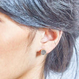 Silver Druzy Stud Earrings - Imperfect - Admiral Row