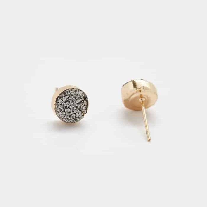 Silver Druzy Stud Earrings - Imperfect - Admiral Row