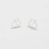 Silver Heart Outline Stud Earrings - Imperfect - Admiral Row