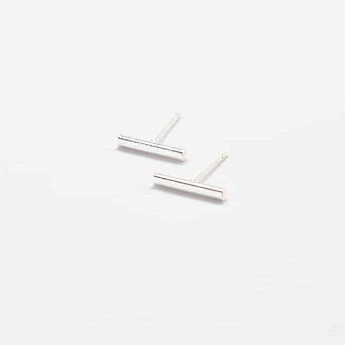 Silver Slim Bar Earrings - Imperfect - Admiral Row