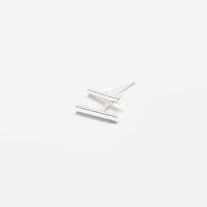 Silver Slim Bar Earrings - Imperfect - Admiral Row