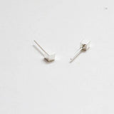 Tiny Silver Cube Square Earrings - Imperfect - Admiral Row