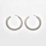 Medium Silver Flat Hoop Earrings - Admiral Row