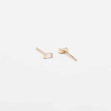 Mini Baguette Gold Studs - Admiral Row