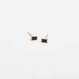 Mini Black Baguette Gold Studs - Admiral Row
