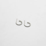 Mini Pave Silver Hoop