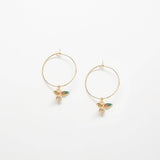 Pave Bee Hoop Drop Earrings - Admiral Row