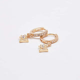 Pave Geometric Huggie Earrings - Admiral Row