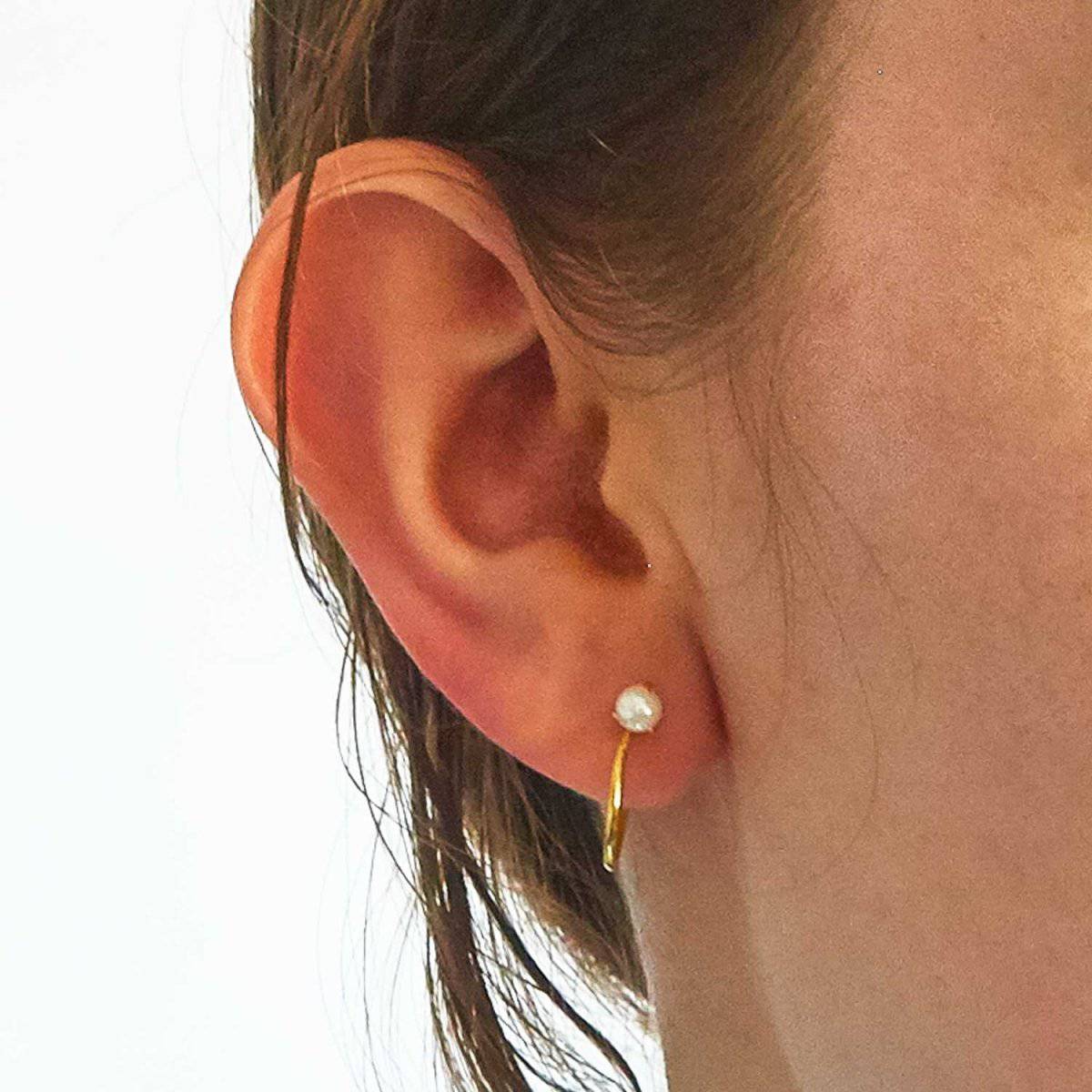 Pearl Mini Hoop Earrings - Admiral Row