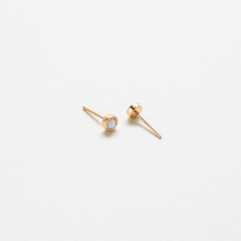 Round Opal Stud Earrings - Admiral Row