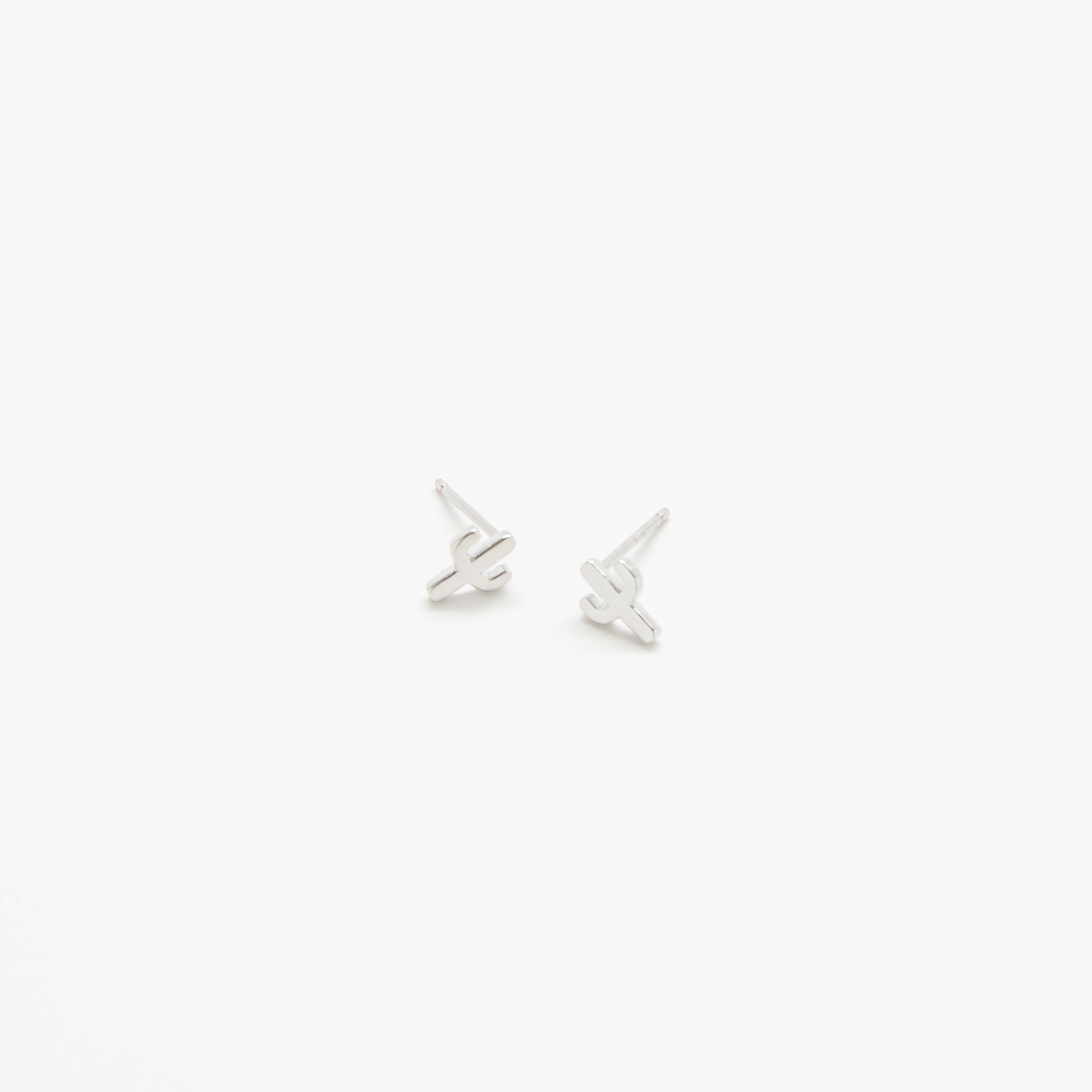 Silver Cactus Stud Earrings - Admiral Row