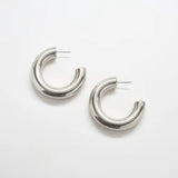 Silver Medium Chunky Hoop Earrings - Admiral Row