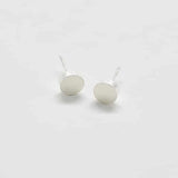 Silver Round Flat Stud Earrings