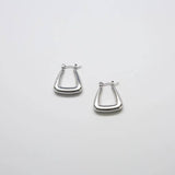 Silver Triangle Hoop Earrings - Admiral Row