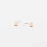 Tiny Gold Cube Square Earrings - Admiral Row